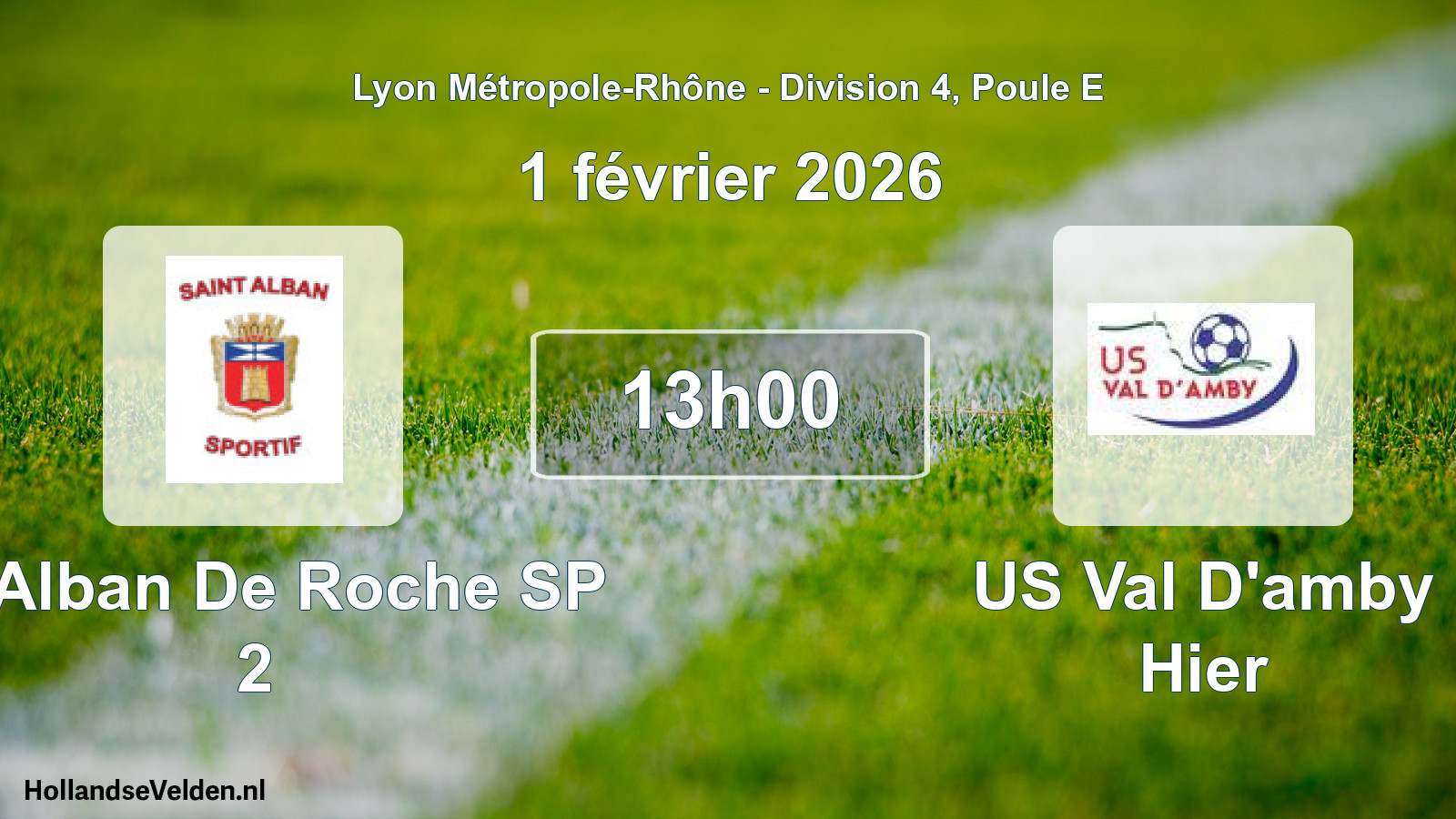 Geplande wedstrijd: St Alban De Roche SP 2 - US Val D'amby Hier (1 februari 2026)