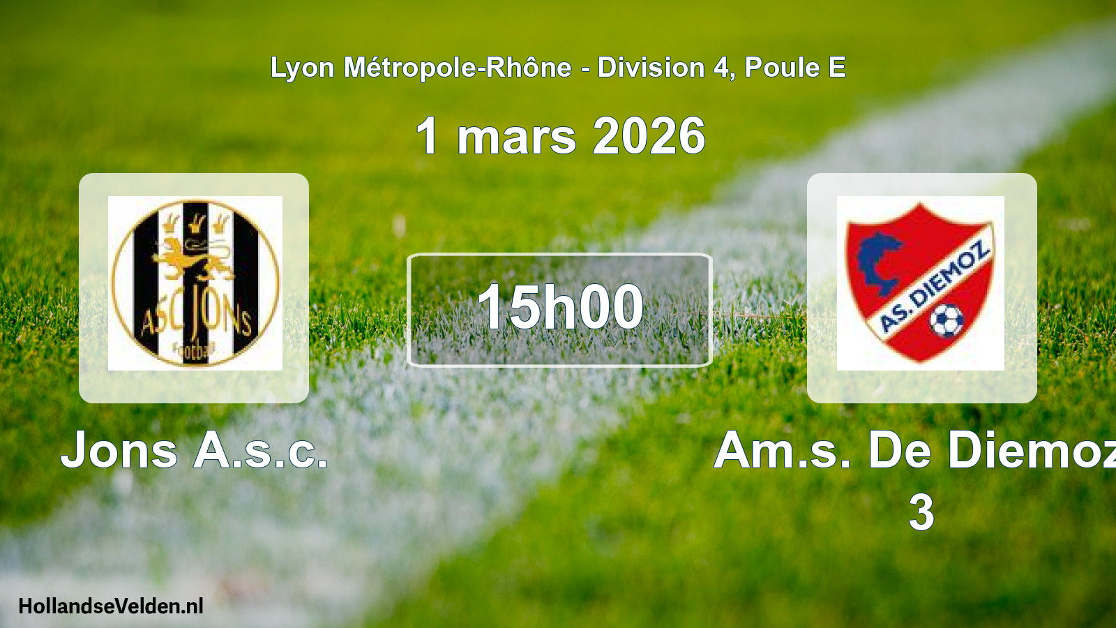 Scheduled Match: Jons A.s.c. - Am.s. De Diemoz 3 (1 March 2026)