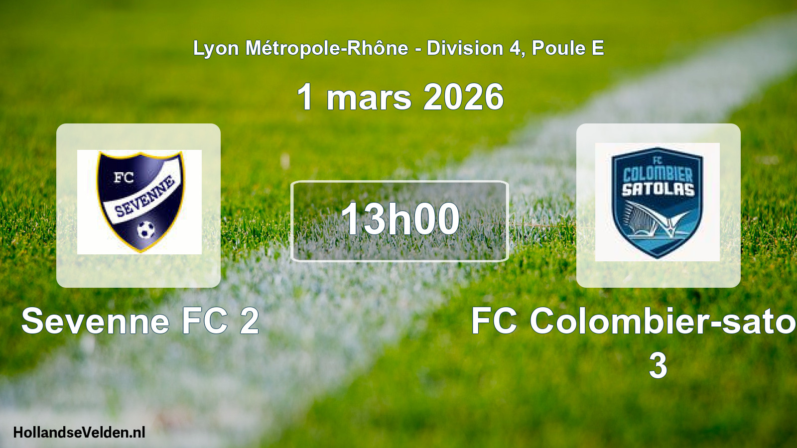 Geplande wedstrijd: Sevenne FC 2 - FC Colombier-satolas 3 (1 maart 2026)