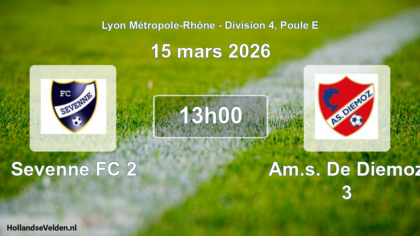 Geplande wedstrijd: Sevenne FC 2 - Am.s. De Diemoz 3 (15 maart 2026)