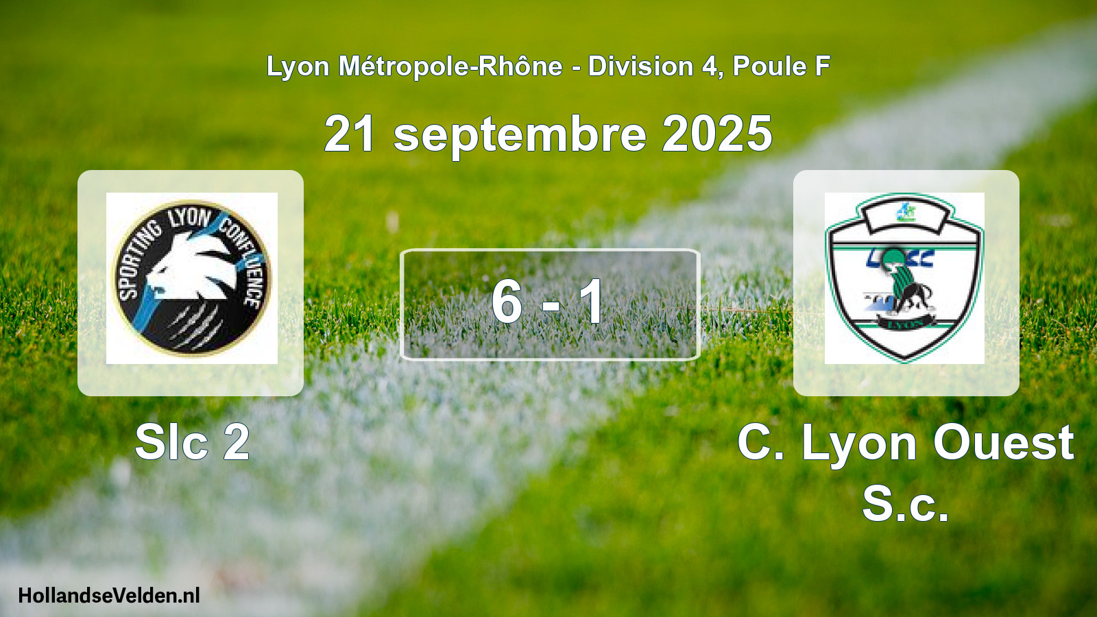 Gespeelde wedstrijd: Slc 2 - C. Lyon Ouest S.c. 6 - 1 (21 september 2025)
