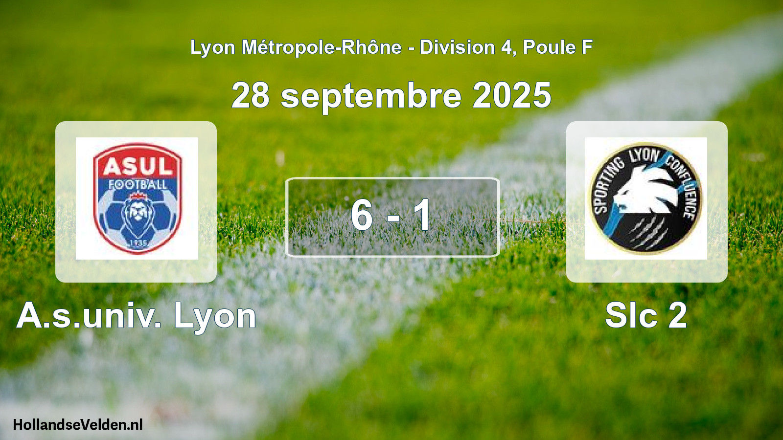 Gespeelde wedstrijd: A.s.univ. Lyon - Slc 2 6 - 1 (28 september 2025)