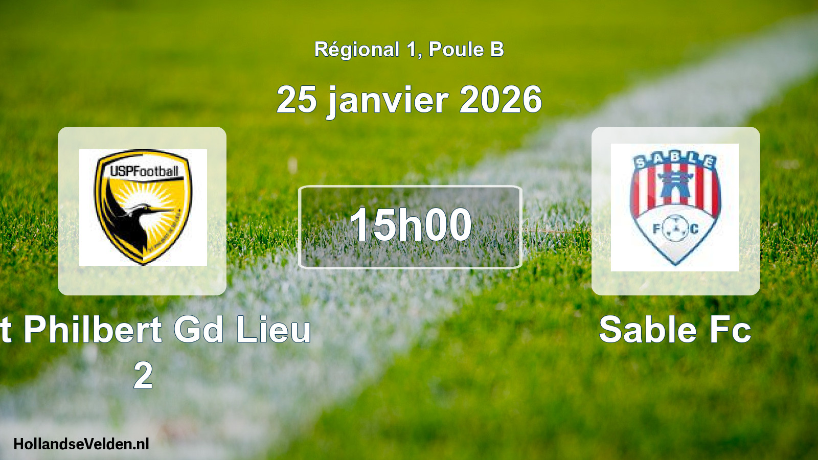Geplande wedstrijd: St Philbert Gd Lieu 2 - Sable Fc (25 janvier 2026)