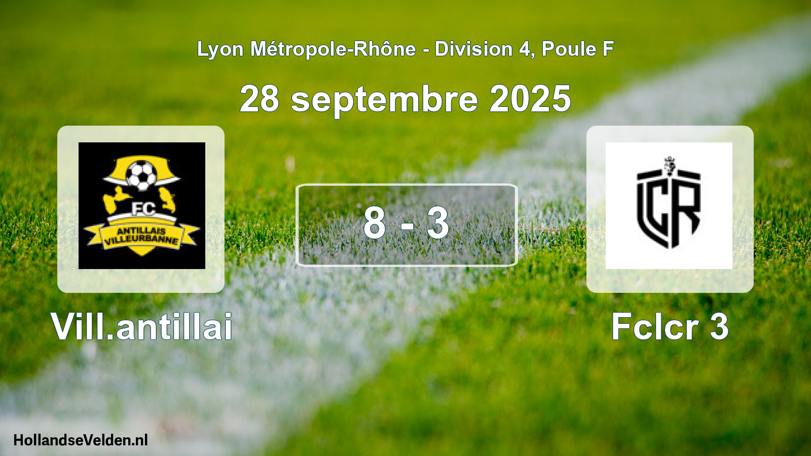 Gespeelde wedstrijd: Vill.antillai - Fclcr 3 8 - 3 (28 september 2025)