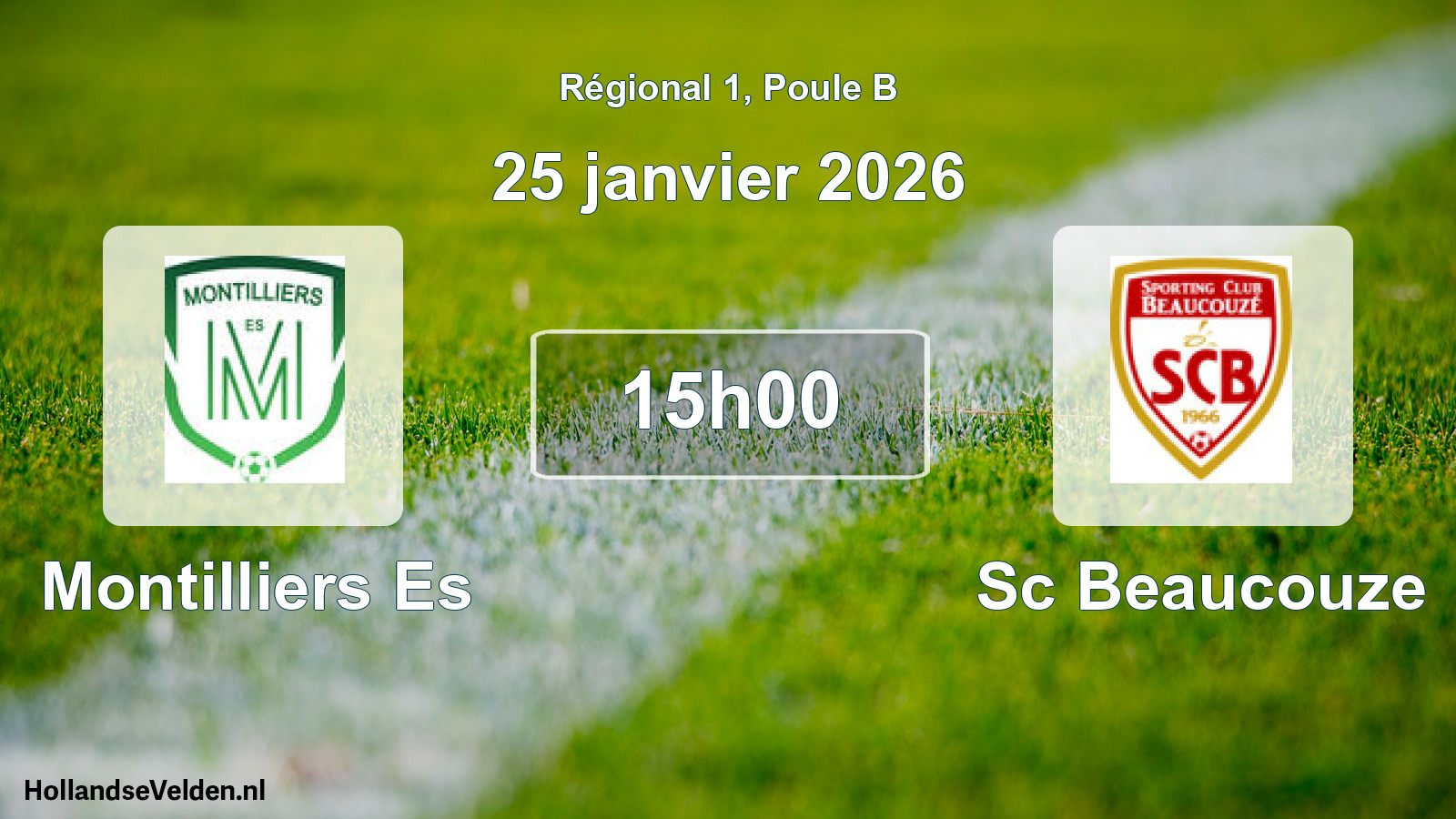 Scheduled Match: Montilliers Es - Sc Beaucouze (25 January 2026)