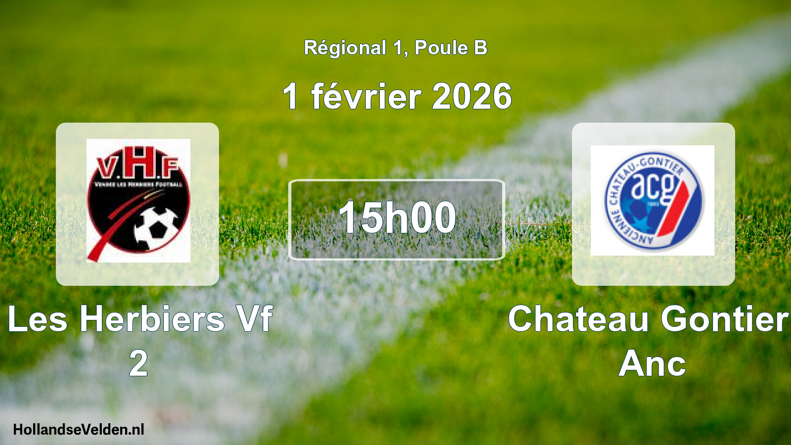 Geplande wedstrijd: Les Herbiers Vf 2 - Chateau Gontier Anc (1 février 2026)