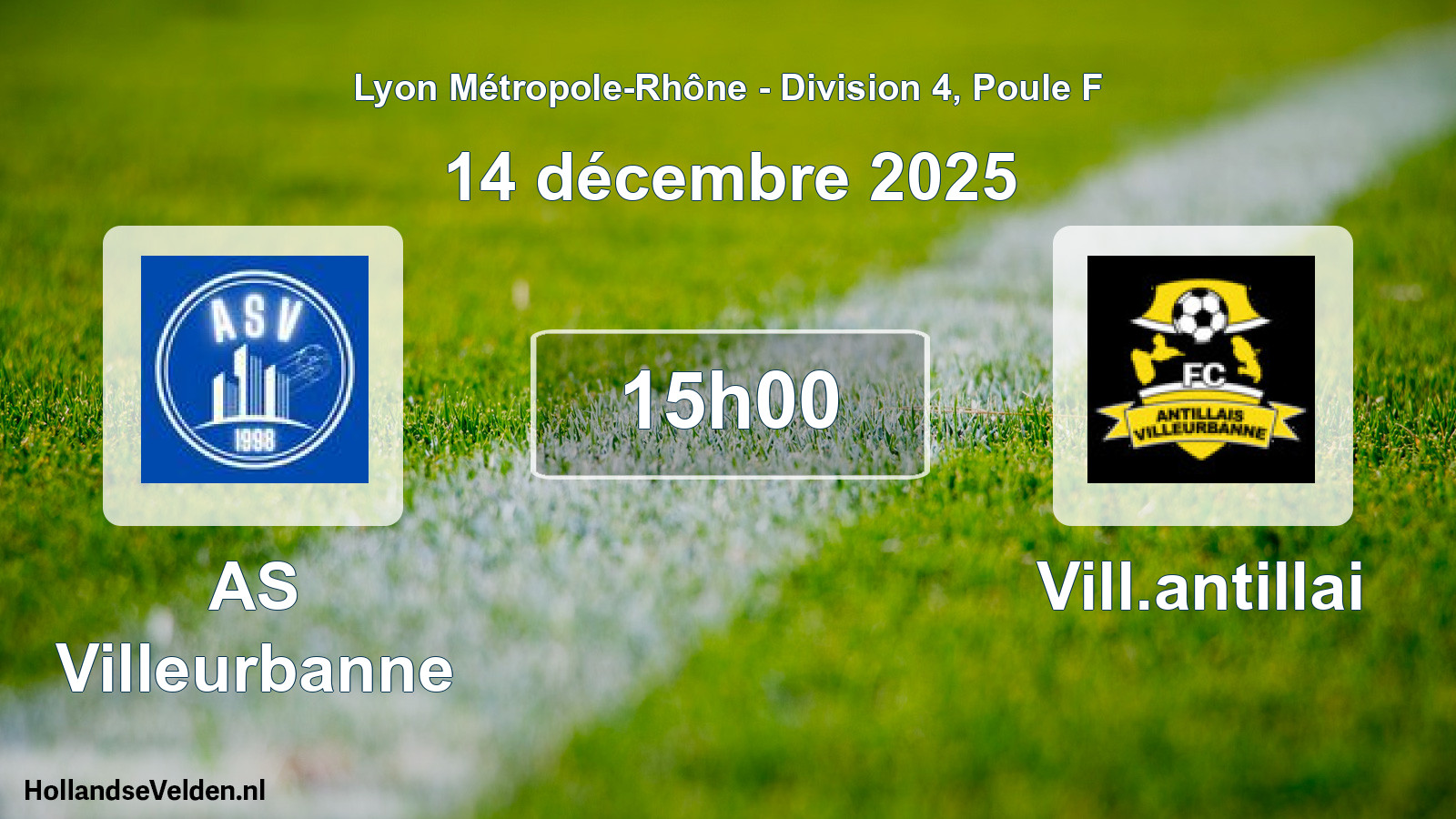 Match programmé: AS Villeurbanne - Vill.antillai (14 décembre 2025)