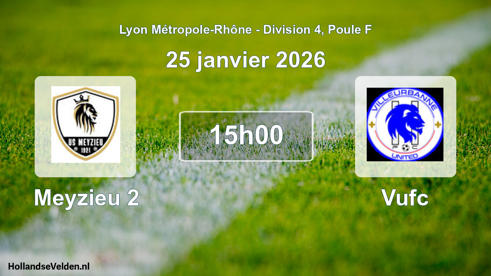 Match programmé: Meyzieu 2 - Vufc (25 janvier 2026)