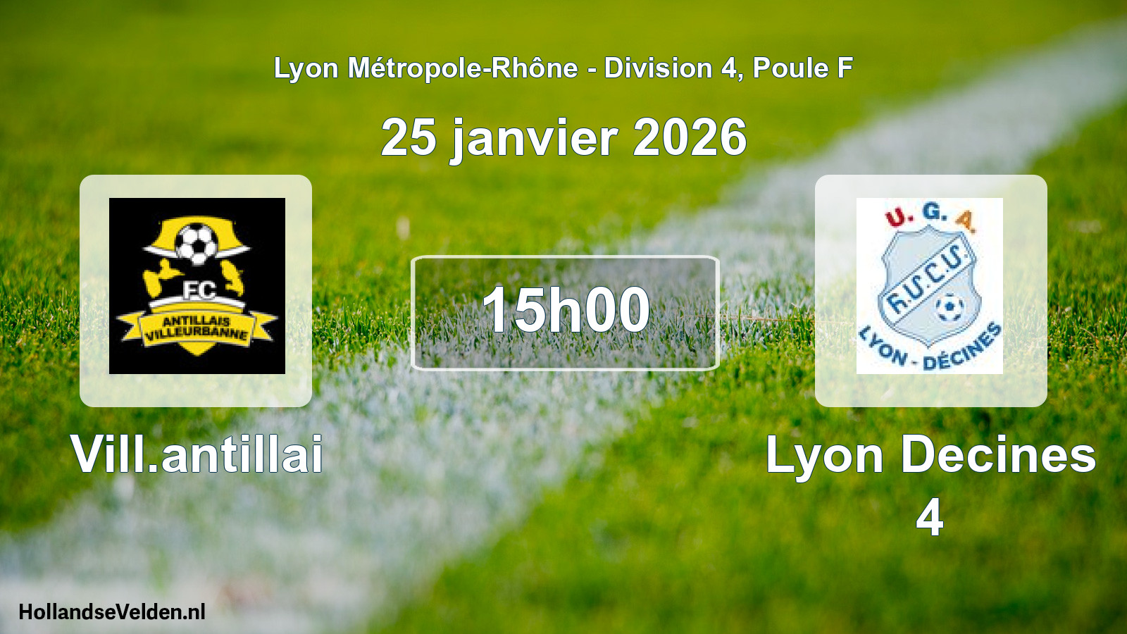 Match programmé: Vill.antillai - Lyon Decines 4 (25 janvier 2026)