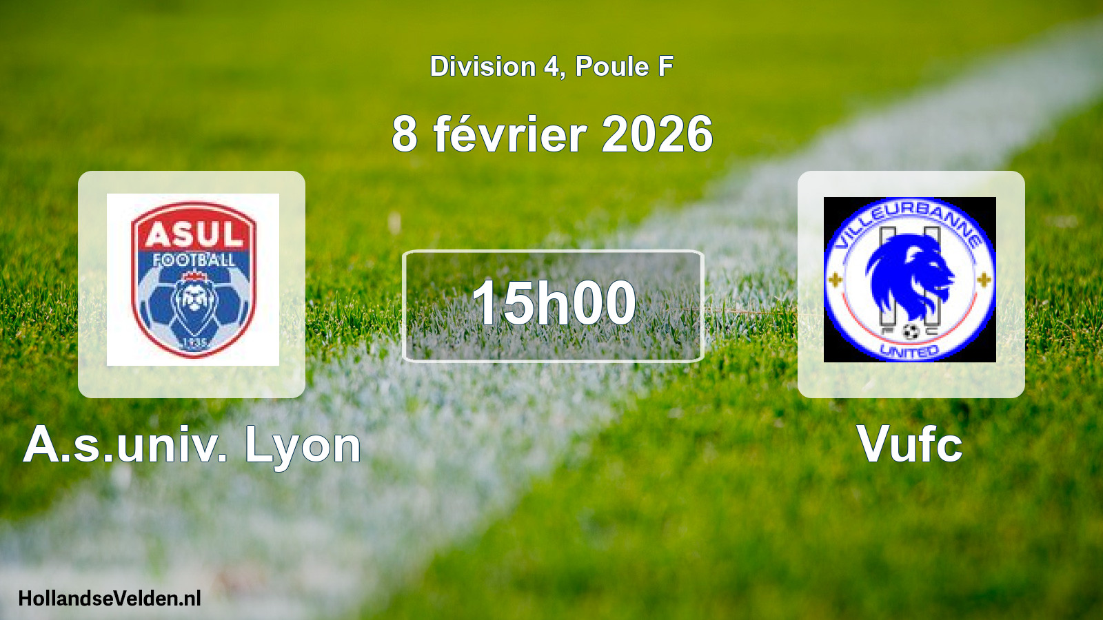 Geplande wedstrijd: A.s.univ. Lyon - Vufc (8 februari 2026)