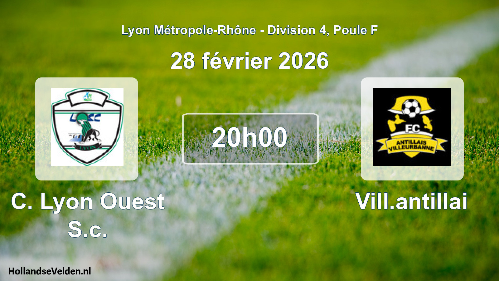 Match programmé: C. Lyon Ouest S.c. - Vill.antillai (28 février 2026)