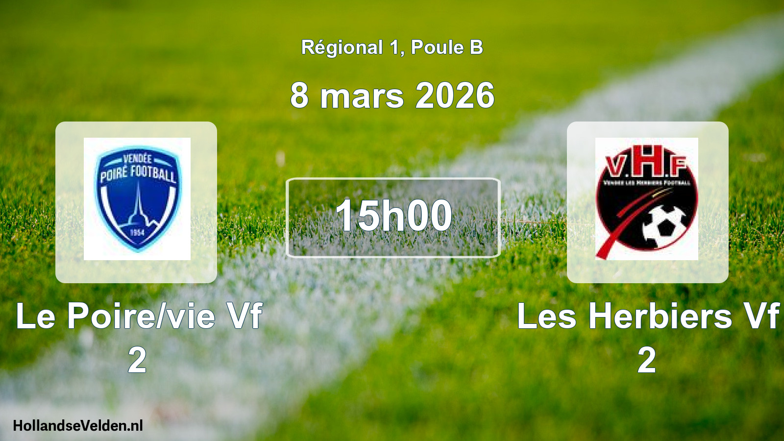 Geplande wedstrijd: Le Poire/vie Vf 2 - Les Herbiers Vf 2 (8 maart 2026)