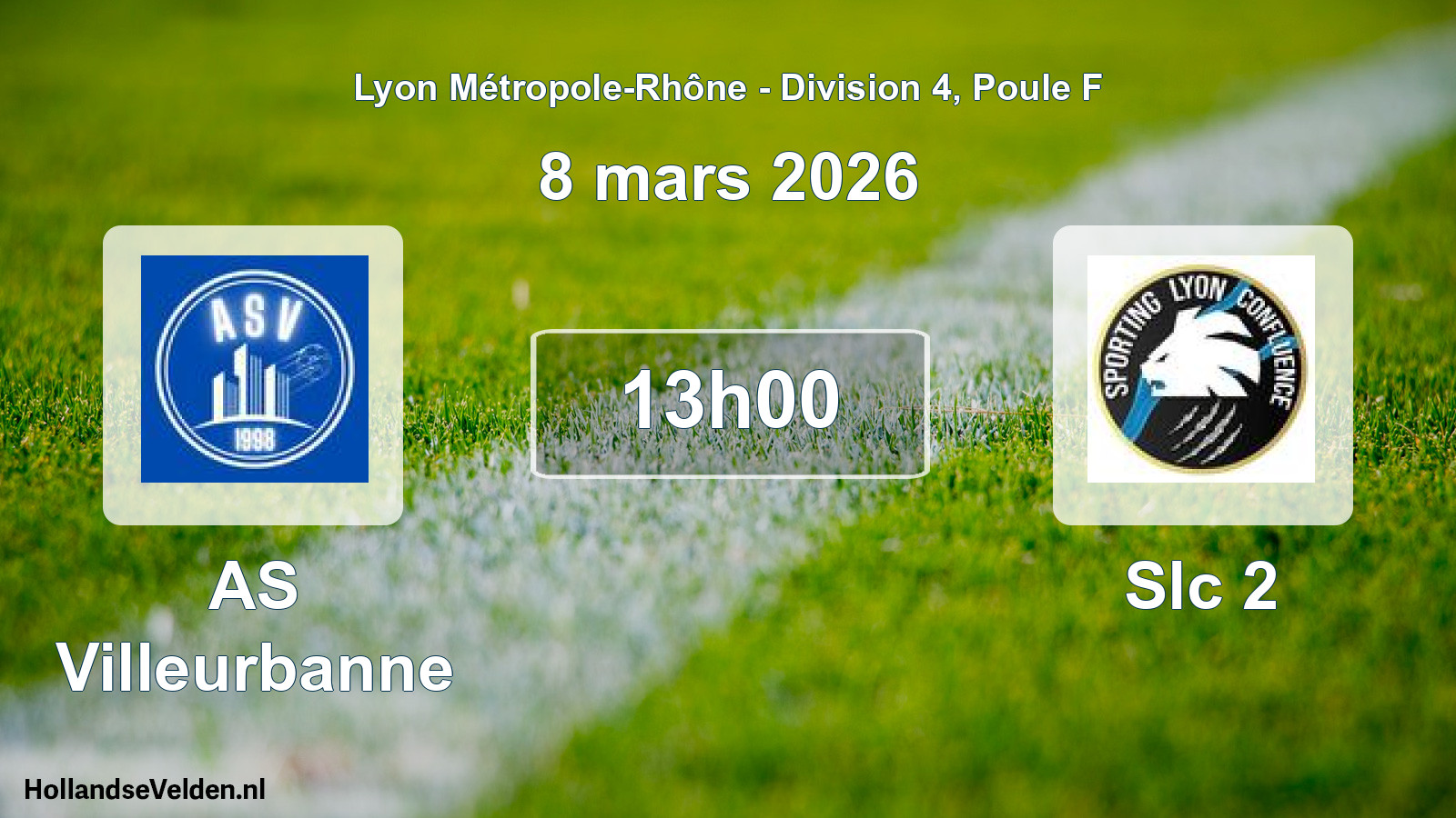 Geplande wedstrijd: AS Villeurbanne - Slc 2 (8 maart 2026)