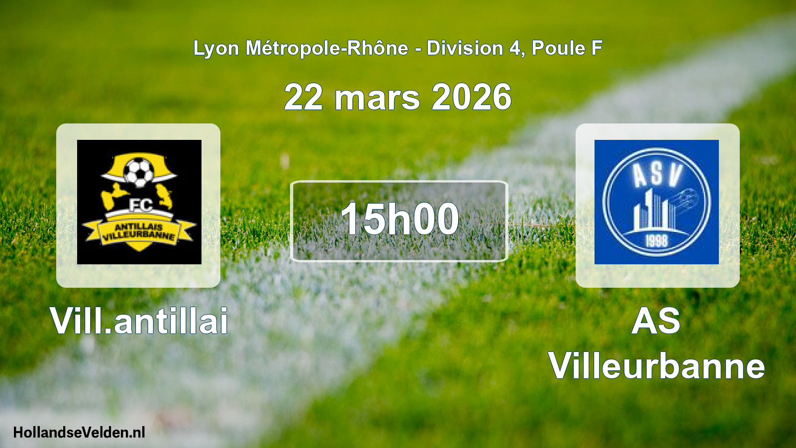 Match programmé: Vill.antillai - AS Villeurbanne (22 mars 2026)