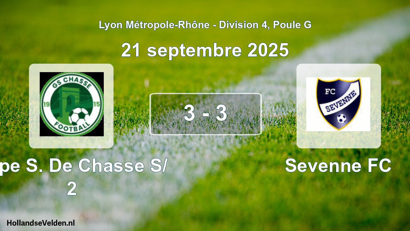 Gespeelde wedstrijd: Grpe S. De Chasse S/ 2 - Sevenne FC 3 - 3 (21 september 2025)