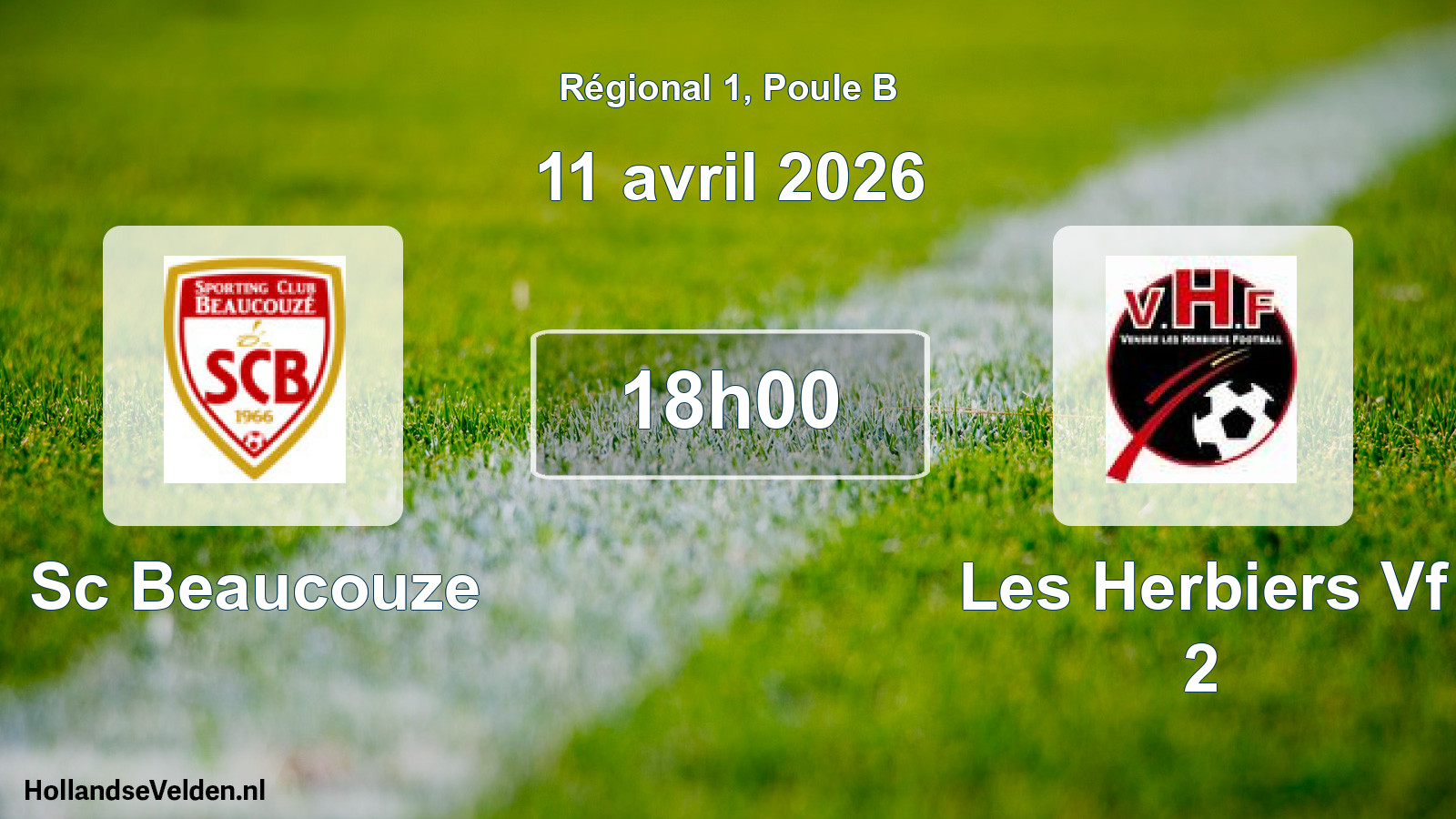 Geplande wedstrijd: Sc Beaucouze - Les Herbiers Vf 2 (11 april 2026)