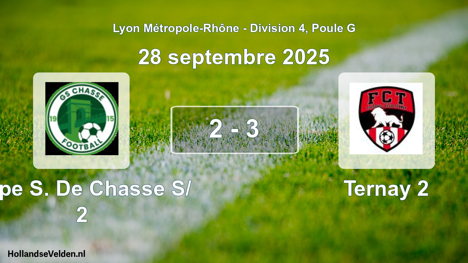 Gespeelde wedstrijd: Grpe S. De Chasse S/ 2 - Ternay 2 2 - 3 (28 september 2025)