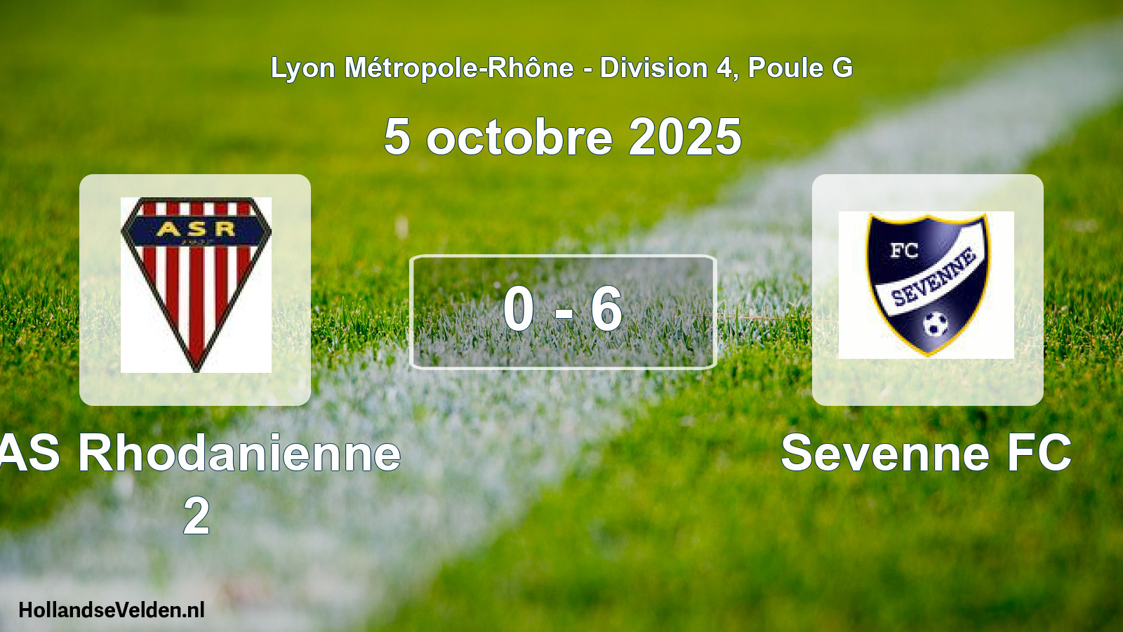 Gespeelde wedstrijd: AS Rhodanienne 2 - Sevenne FC 0 - 6 (5 oktober 2025)