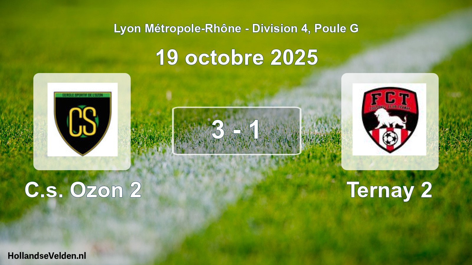 Gespeelde wedstrijd: C.s. Ozon 2 - Ternay 2 3 - 1 (19 oktober 2025)