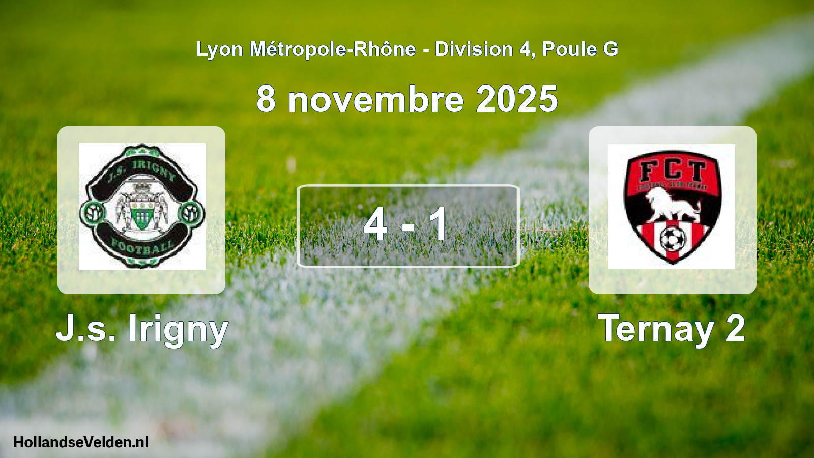 Gespeelde wedstrijd: J.s. Irigny - Ternay 2 4 - 1 (8 november 2025)
