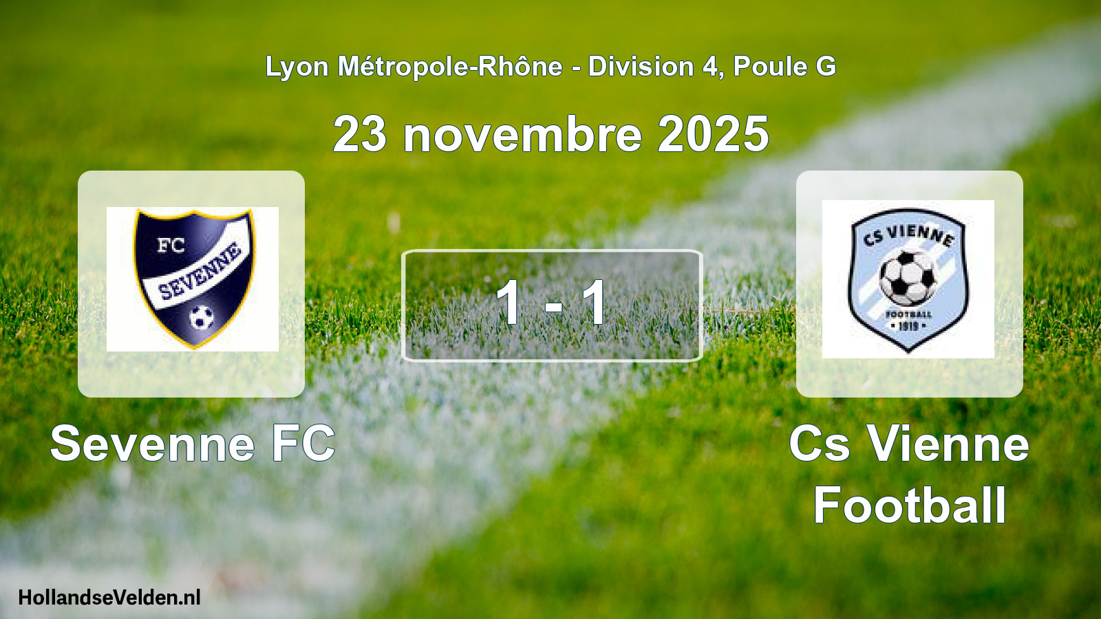 Gespeelde wedstrijd: Sevenne FC - Cs Vienne Football 1 - 1 (23 november 2025)