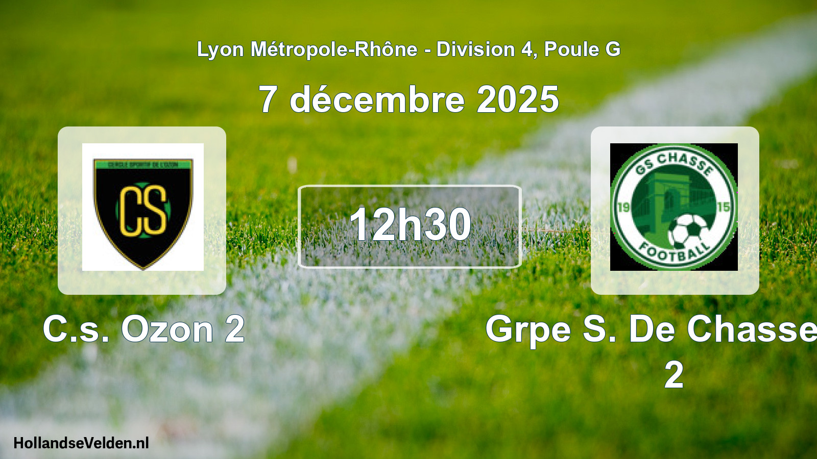 Geplande wedstrijd: C.s. Ozon 2 - Grpe S. De Chasse S/ 2 (7 december 2025)
