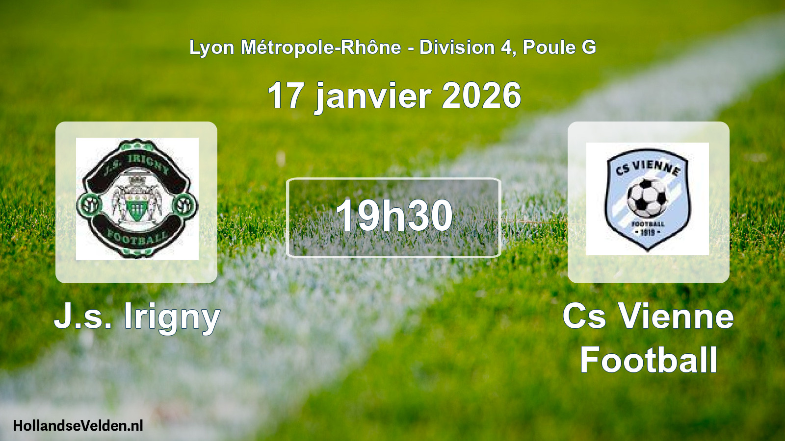 Geplande wedstrijd: J.s. Irigny - Cs Vienne Football (17 januari 2026)