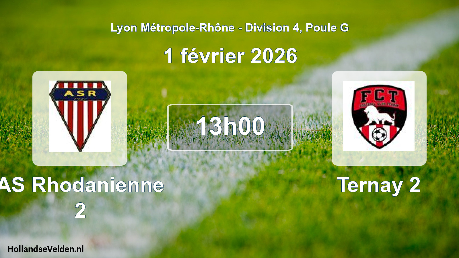 Geplande wedstrijd: AS Rhodanienne 2 - Ternay 2 (1 februari 2026)