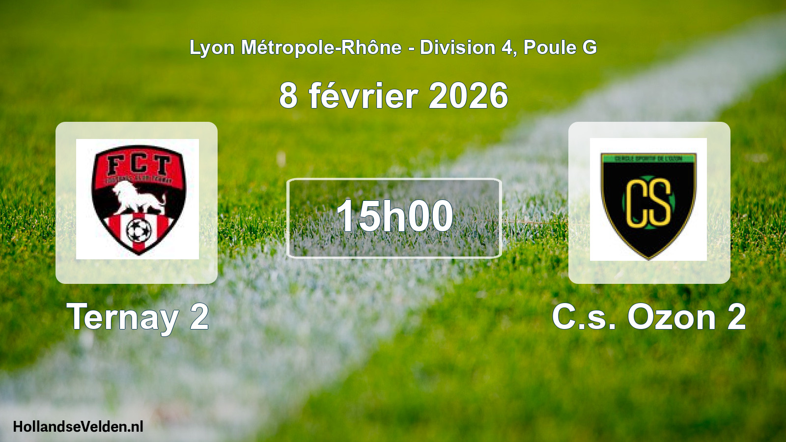 Geplande wedstrijd: Ternay 2 - C.s. Ozon 2 (8 februari 2026)
