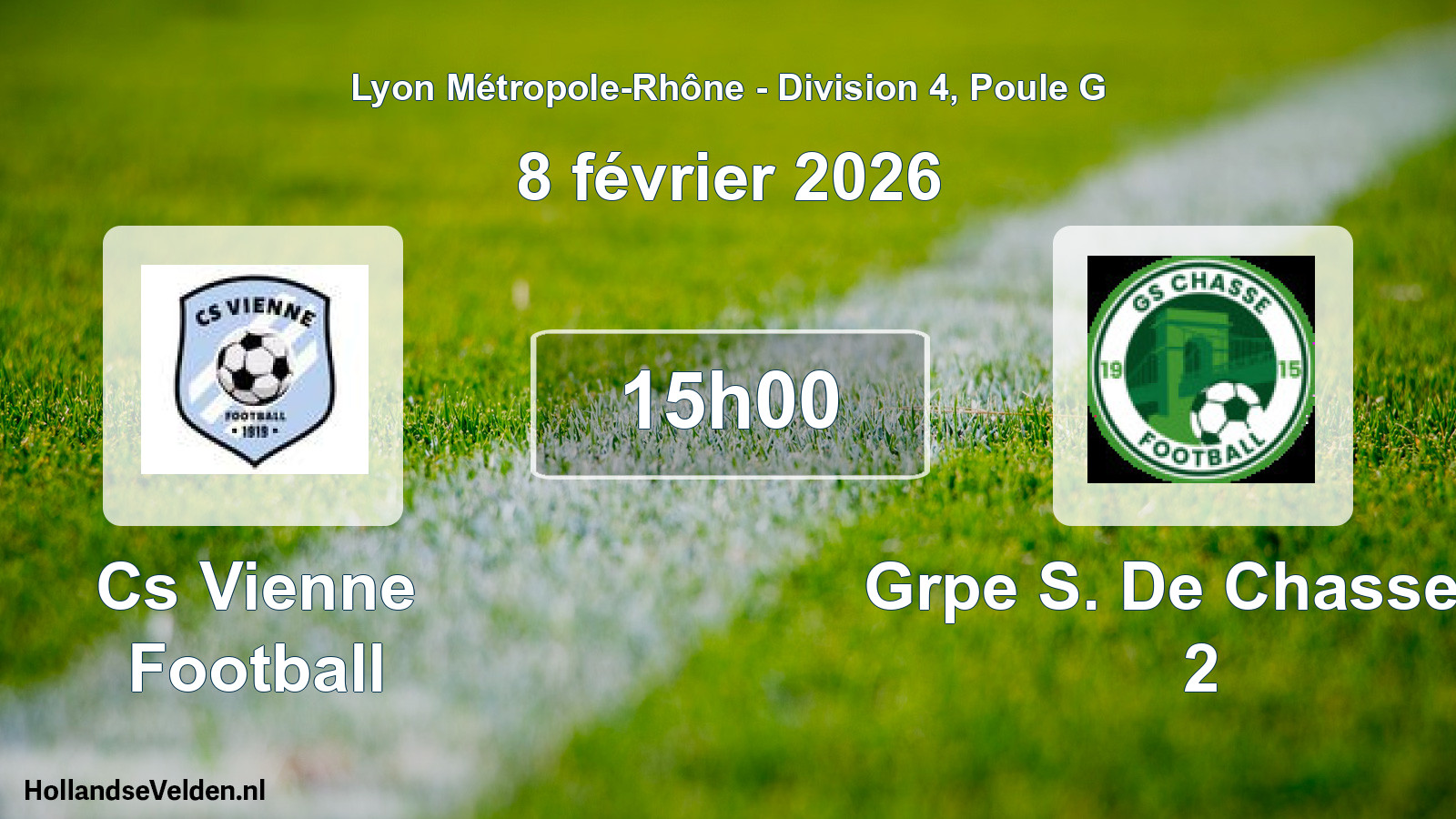 Geplande wedstrijd: Cs Vienne Football - Grpe S. De Chasse S/ 2 (8 februari 2026)