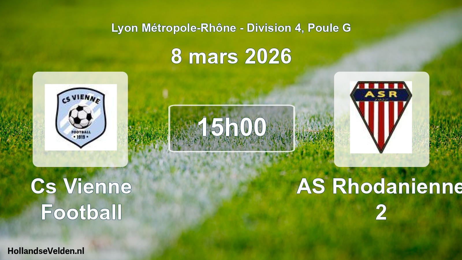 Geplande wedstrijd: Cs Vienne Football - AS Rhodanienne 2 (8 maart 2026)