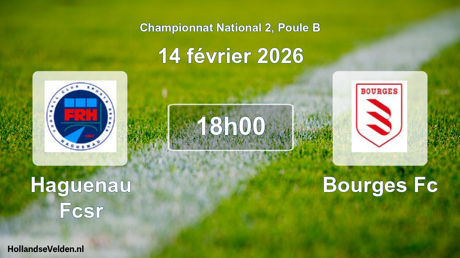 Geplande wedstrijd: Haguenau Fcsr - Bourges Fc (14 februari 2026)