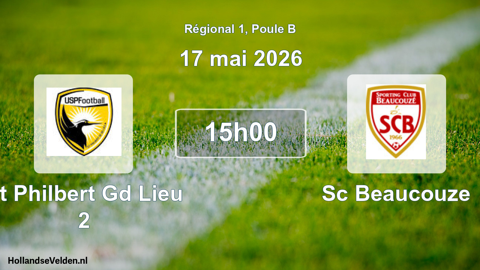 Geplande wedstrijd: St Philbert Gd Lieu 2 - Sc Beaucouze (17 mai 2026)