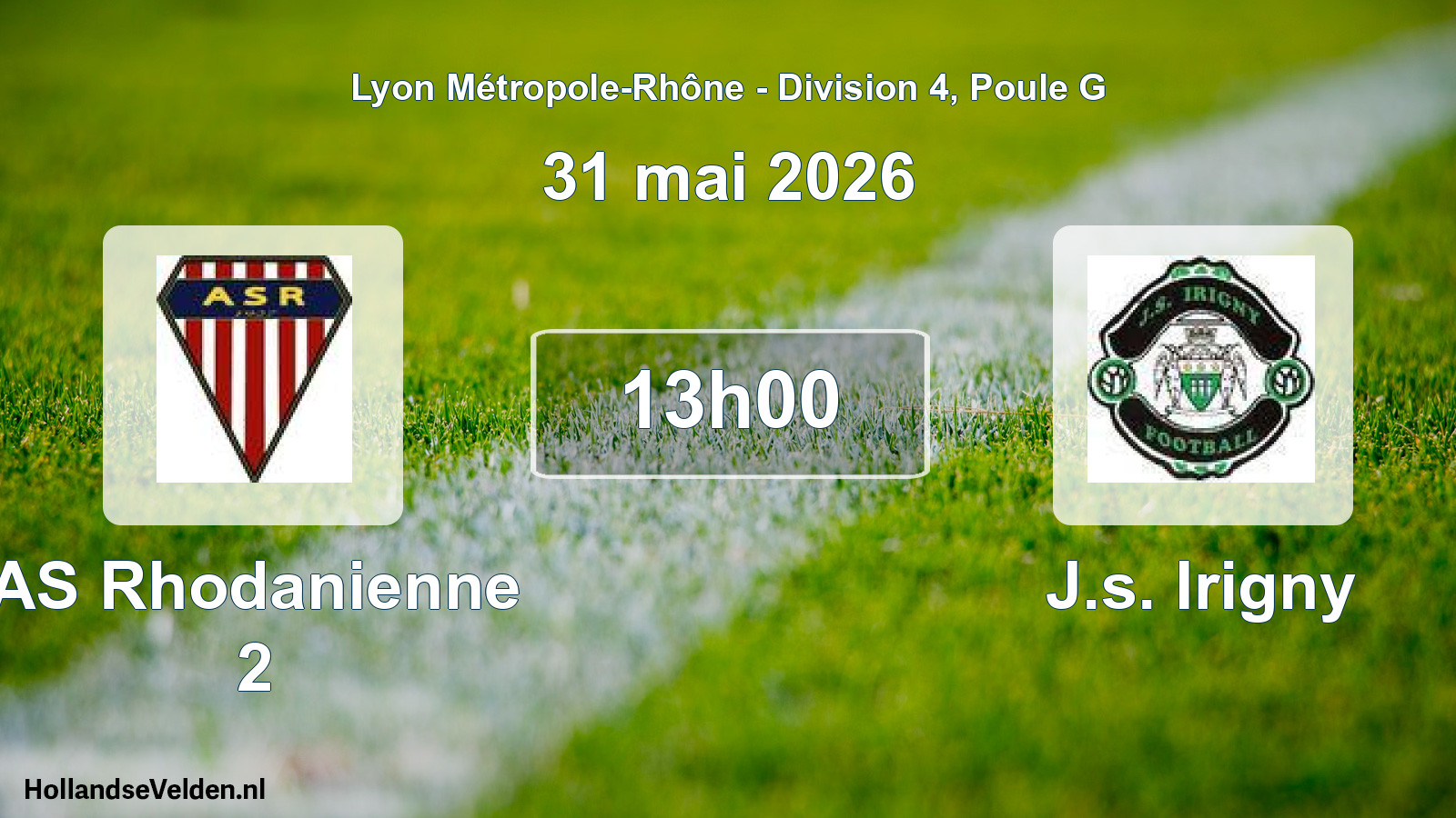 Geplande wedstrijd: AS Rhodanienne 2 - J.s. Irigny (31 mei 2026)