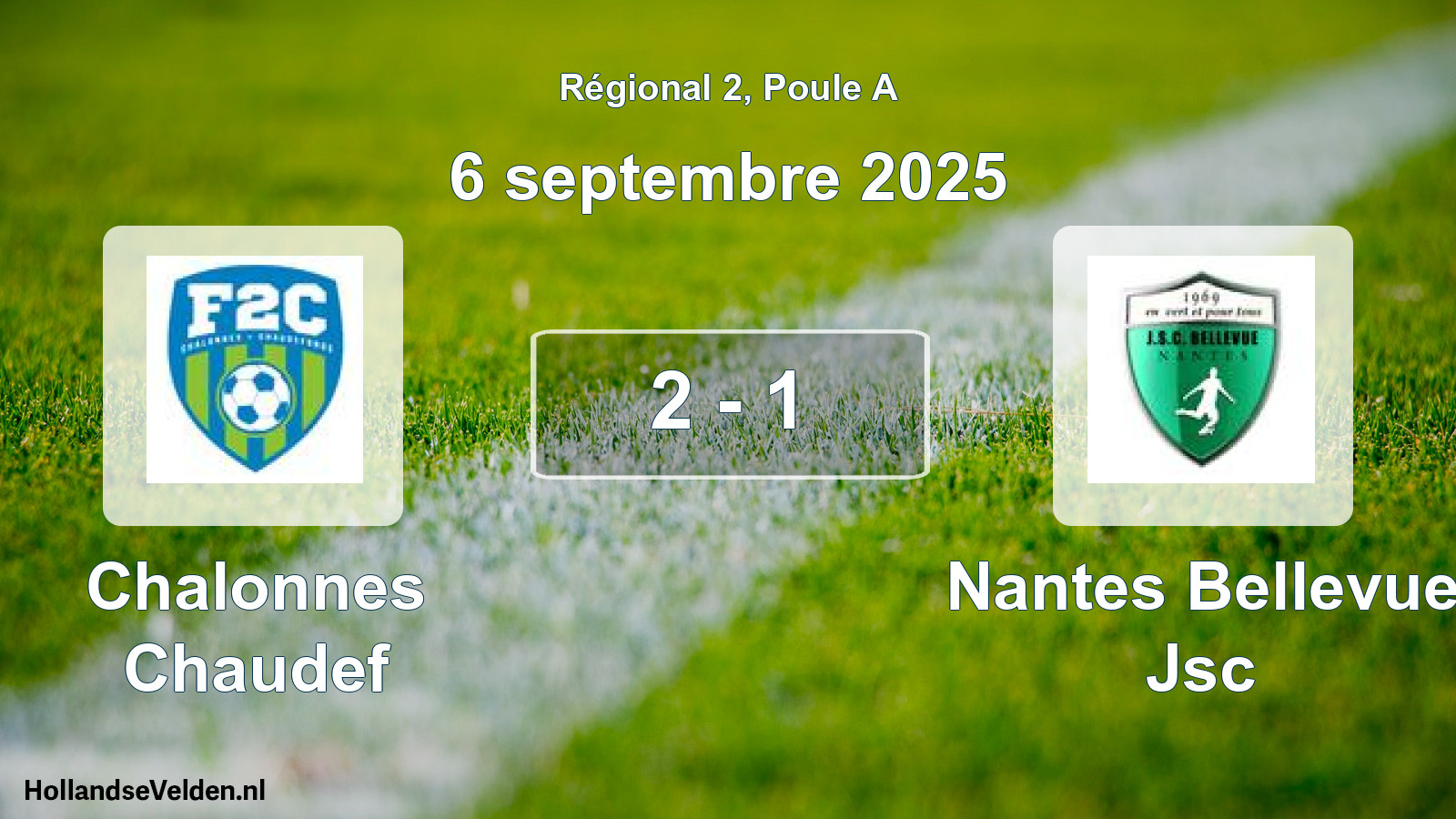 Gespeelde wedstrijd: Chalonnes Chaudef - Nantes Bellevue Jsc 2 - 1 (6 septembre 2025)