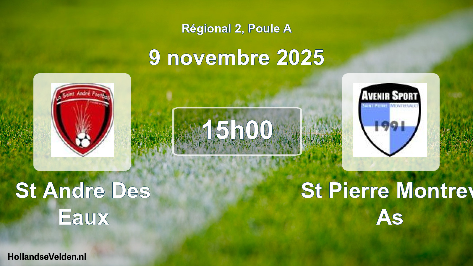 Scheduled Match: St Andre Des Eaux - St Pierre Montrev As (9 November 2025)