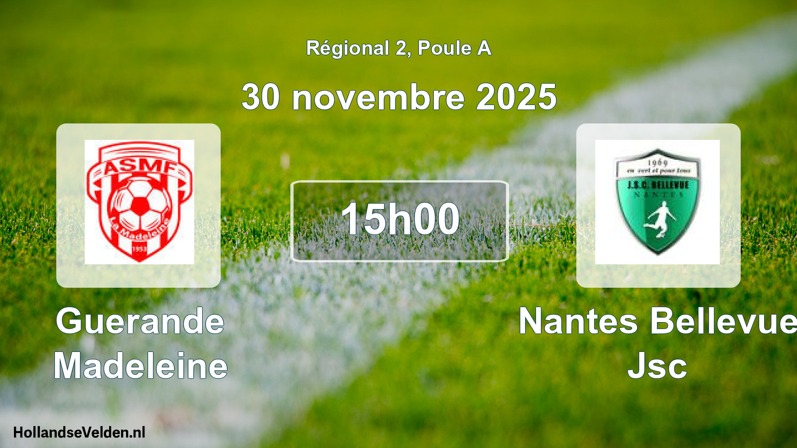 Geplande wedstrijd: Guerande Madeleine - Nantes Bellevue Jsc (30 november 2025)