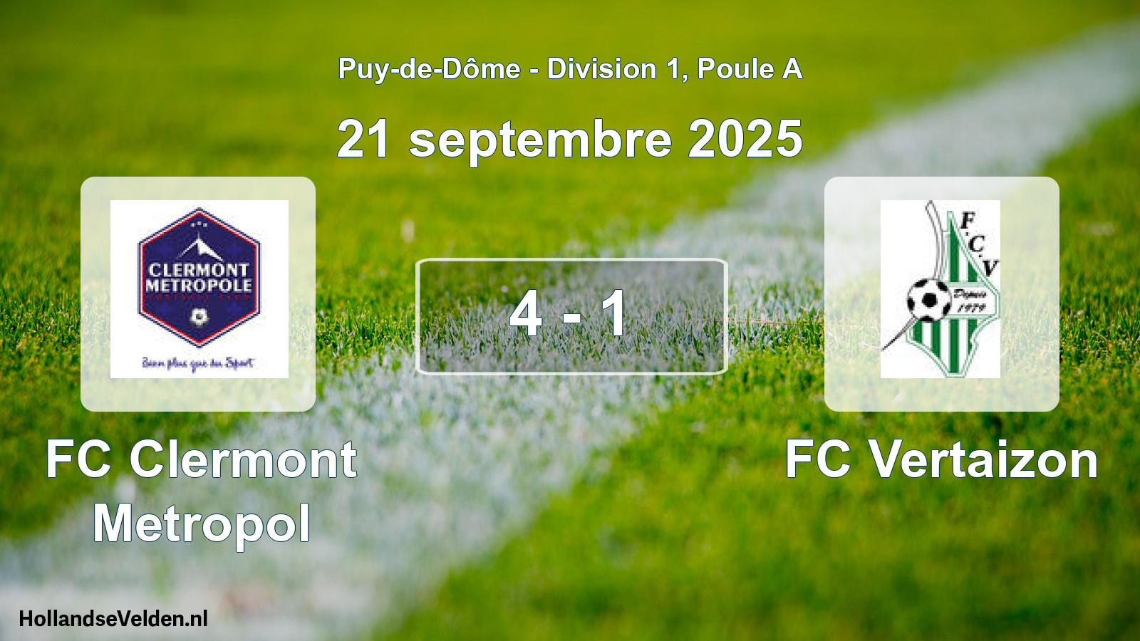 Gespeelde wedstrijd: FC Clermont Metropol - FC Vertaizon 4 - 1 (21 september 2025)
