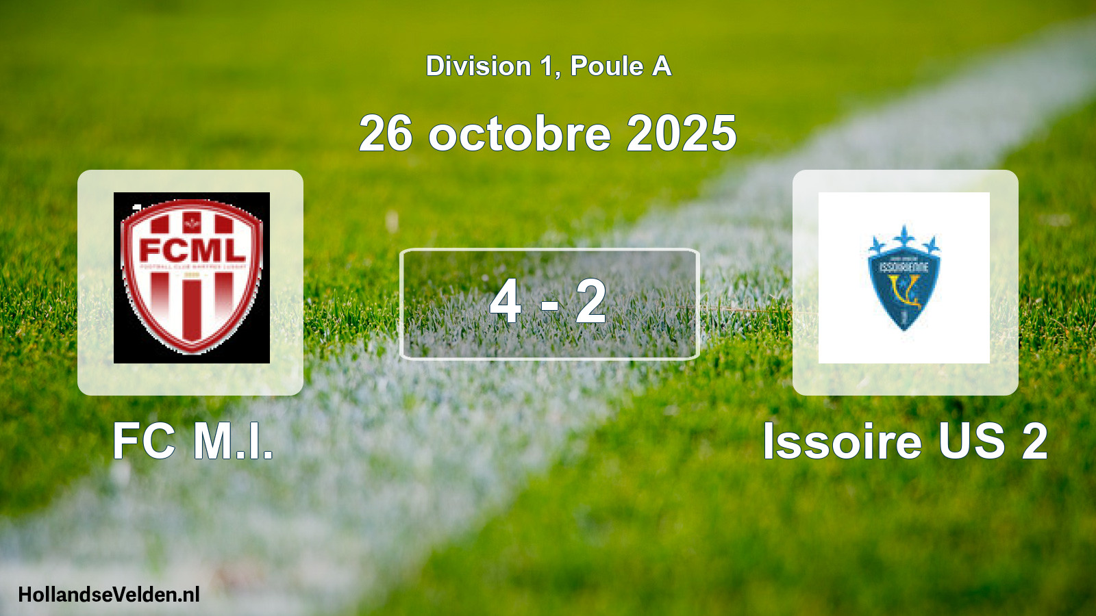 Gespeelde wedstrijd: FC M.l. - Issoire US 2 4 - 2 (26 oktober 2025)