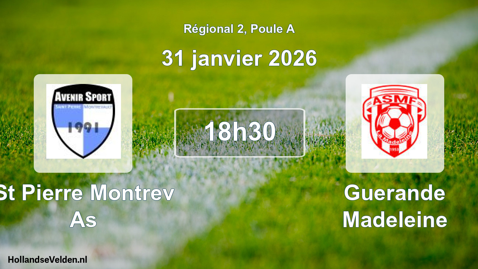 Geplande wedstrijd: St Pierre Montrev As - Guerande Madeleine (31 januari 2026)