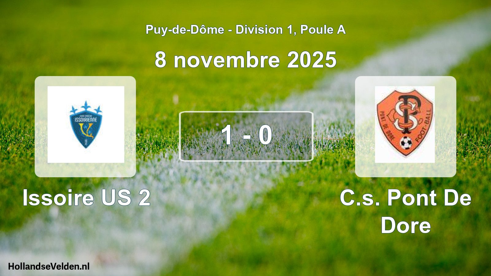 Gespeelde wedstrijd: Issoire US 2 - C.s. Pont De Dore 1 - 0 (8 november 2025)