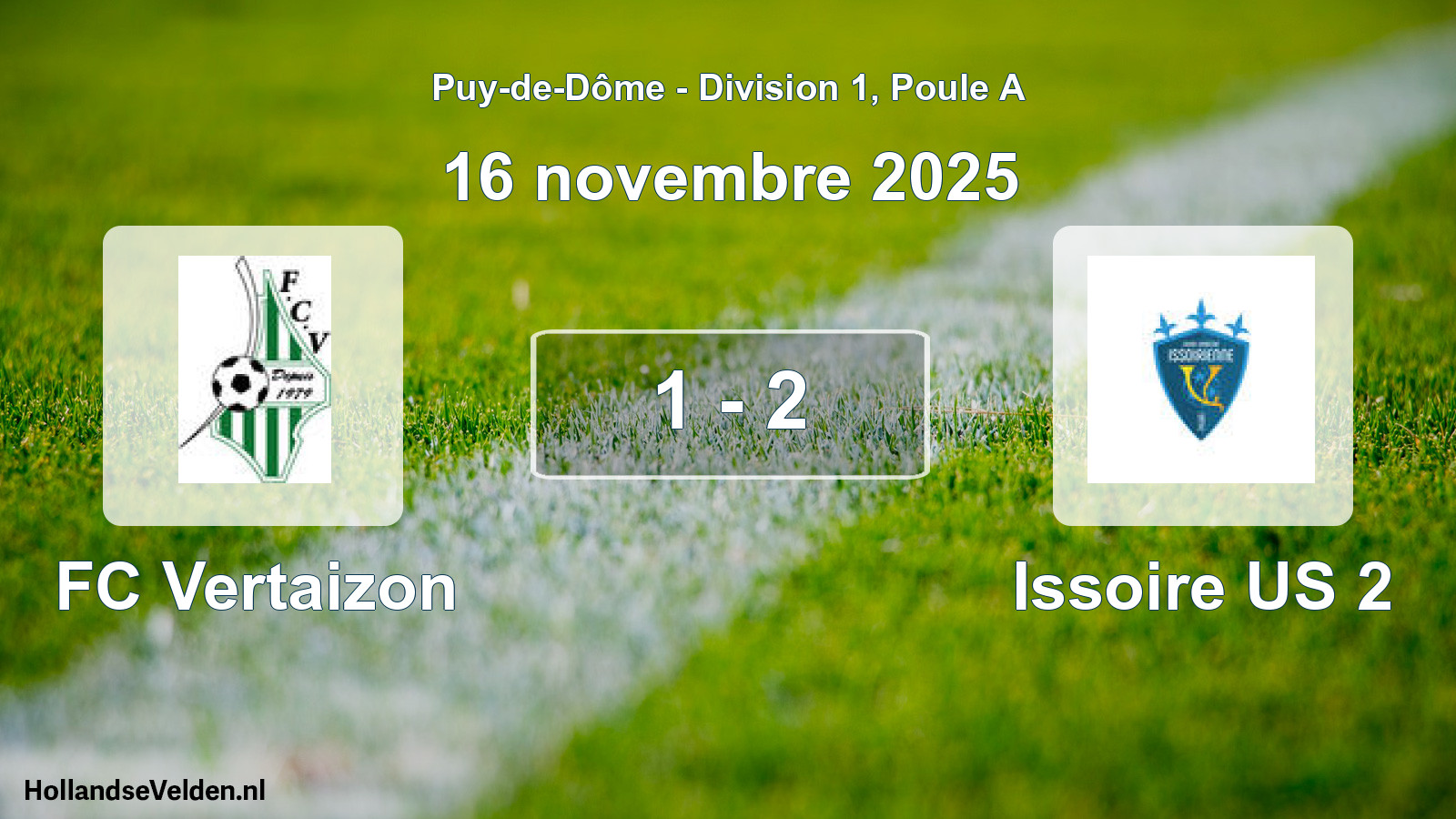 Gespeelde wedstrijd: FC Vertaizon - Issoire US 2 1 - 2 (16 november 2025)