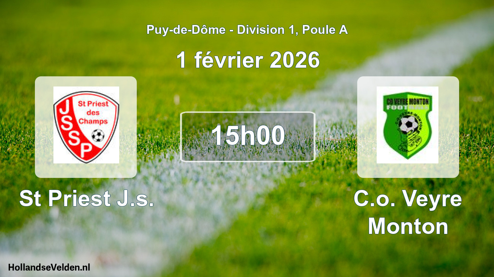 Scheduled Match: St Priest J.s. - C.o. Veyre Monton (1 February 2026)