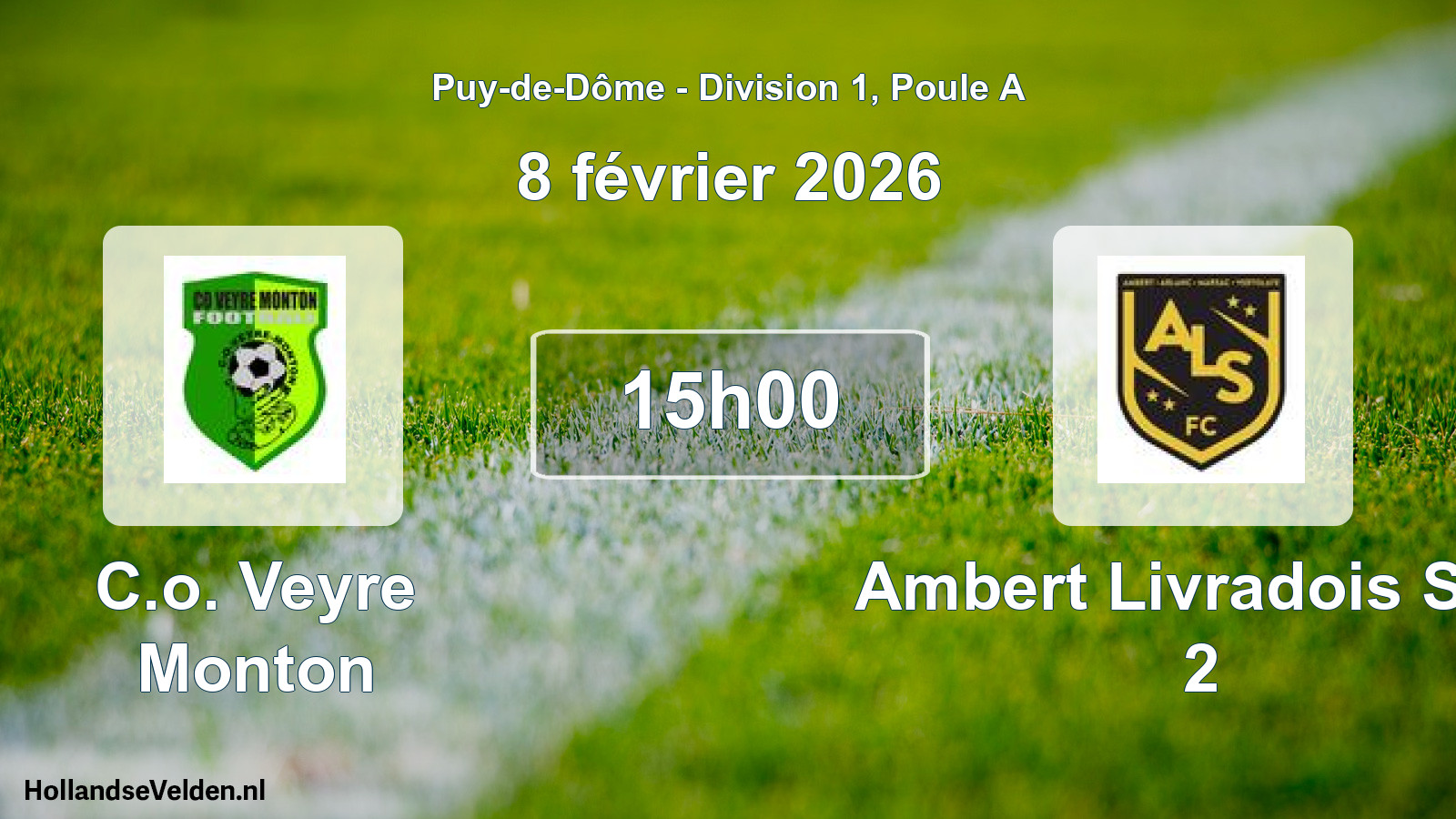 Match programmé: C.o. Veyre Monton - Ambert Livradois Sud 2 (8 février 2026)