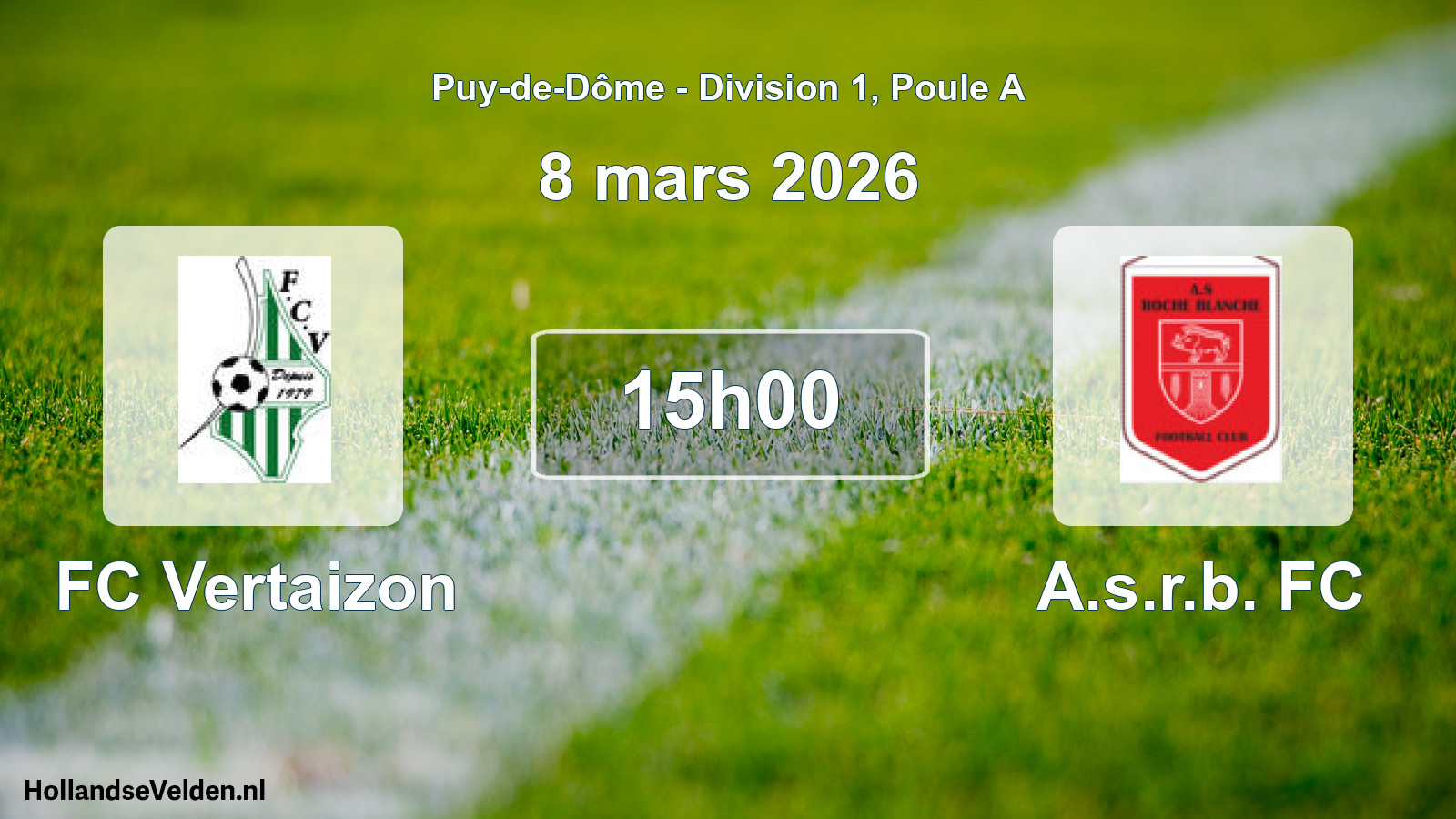 Match programmé: FC Vertaizon - A.s.r.b. FC (8 mars 2026)