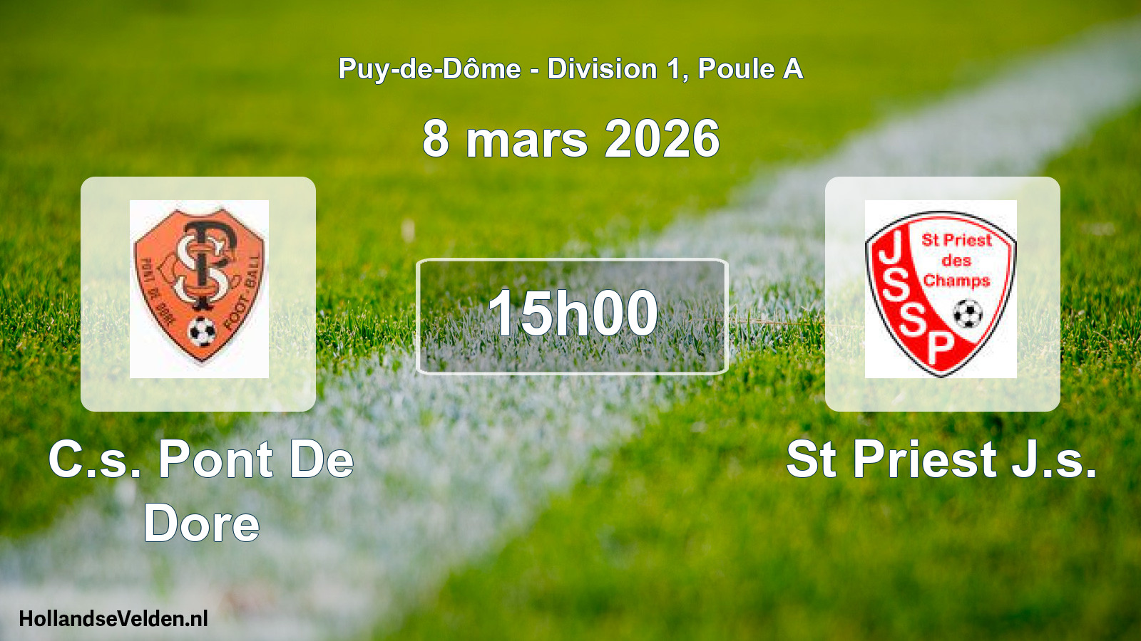 Geplande wedstrijd: C.s. Pont De Dore - St Priest J.s. (8 maart 2026)