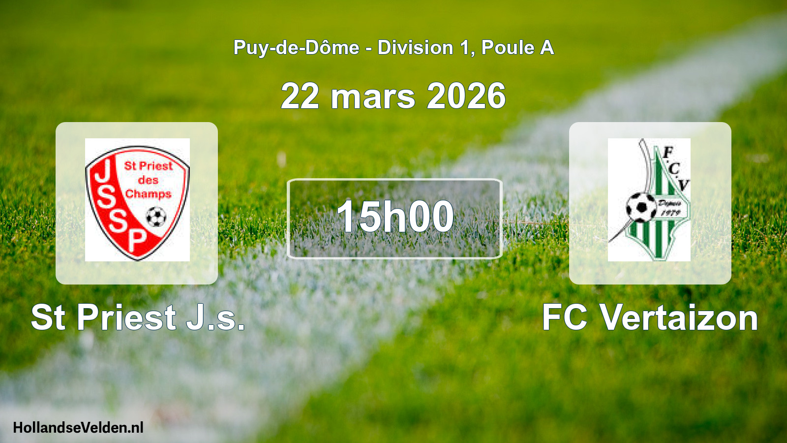 Scheduled Match: St Priest J.s. - FC Vertaizon (22 March 2026)