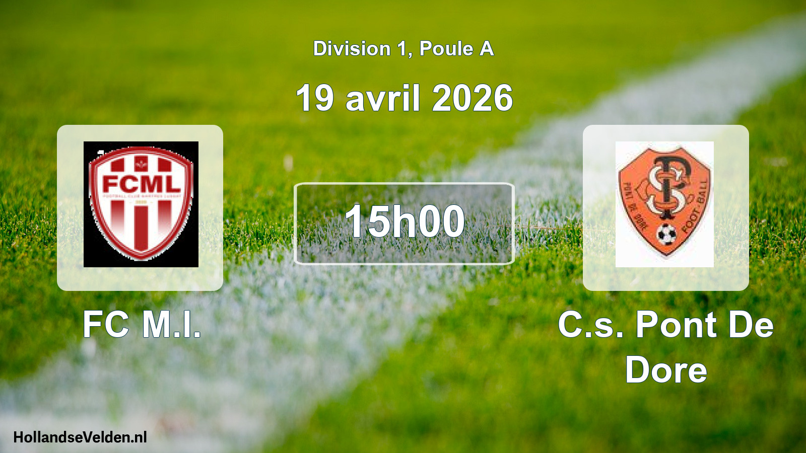 Match programmé: FC M.l. - C.s. Pont De Dore (19 avril 2026)