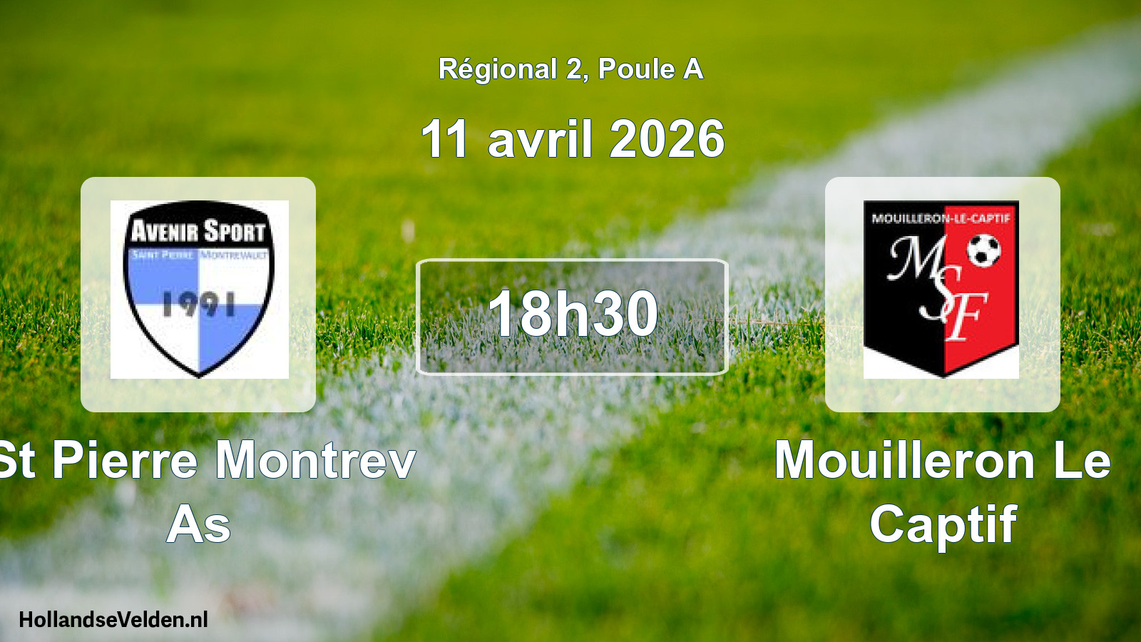 Geplande wedstrijd: St Pierre Montrev As - Mouilleron Le Captif (11 avril 2026)