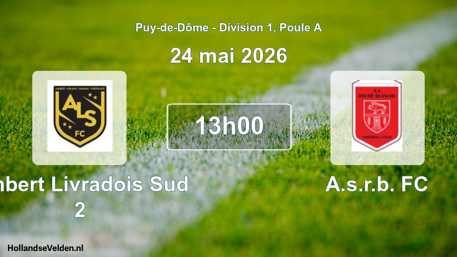 Match programmé: Ambert Livradois Sud 2 - A.s.r.b. FC (24 mai 2026)